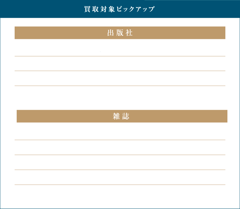 買取対象ピックアップ