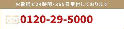 24時間・365日受付　0120-29-5000